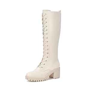 Amazon.com | EETTARO Women's Lace Up Knee High Boots Fashion